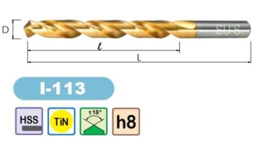 TiN Coated Straight Shank Twist Drills