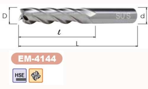 hse end mills standard 4 & long 4 flutes