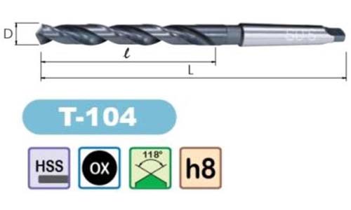 hss drills tapper shank twist drills t-104